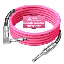 Cabo de guitarra AA, acessório de áudio reforçado com Kevlar, 4,5 m, rosa neon
