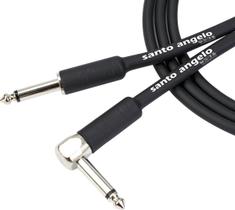 Cabo De Guitarra Angel 0,30mm Conector P10/p10 90º 15ft 4,57 Metros Preto Cabo De Guitarra Angel 0,30mm Conector P10/p10 90º 15ft 4,57 Metros Preto