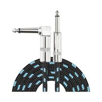 Cabo De Guitarra Elétrica Trançado De 1/4 De Polegada Com Conector TS De 90 Graus 6.5mm Mono Para Cabo De Guitarra Elétrica Trançado De 1/4 De Polegada Com Conector TS De 90 Graus 6.5mm Mono Para