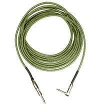 Cabo De Guitarra Immediate Verde e Dourado Revestido em Tecido P10xP10 90º - 5 Metros
