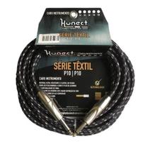 Cabo de guitarra konect serie têxtil p10 p10 3m preto - konect