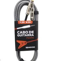 Cabo de Guitarra P10xP10 3 Metros - Soundvoice - Alta Qualidade de Transmissão