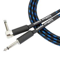 Cabo de Guitarra Santo Angelo ANGL L Textil 10 FT 3,05 Metros P10 / P10 90 Graus PRETO/AZUL