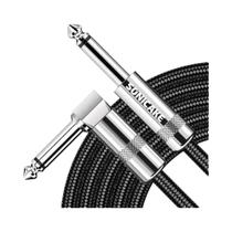 Cabo De Guitarra Trançado SONICAKE Preto 3m 6m 6.35mm 1/4" Reto Para Reto Com Ângulo Direito