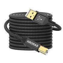 Cabo de impressora KRORAS USB 2.0 tipo A macho para B macho 7,6 m Cabo de impressora KRORAS USB 2.0 tipo A macho para B macho 7,6 m