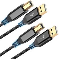 Cabo de impressora Sweguard USB 2.0 tipo A macho para B macho, 3 m, pacote com 2