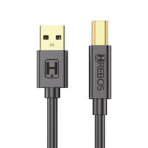 Cabo De Impressora Usb A/b Usb 2.0 Hi-speed Hrebos 2 Metros Cor Preto Cabo De Impressora Usb A/b Usb 2.0 Hi-speed Hrebos 2 Metros Cor Preto