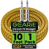 Cabo de Instrumento de Áudio GEARit 3m 1/4 Polegada Macho para Macho