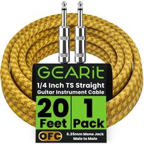 Cabo de Instrumento de Áudio GEARit 6,35mm 6m Macho para Macho