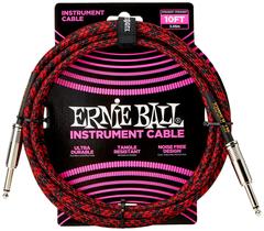 Cabo de instrumento Ernie Ball Braided 3m vermelho/preto Cabo de instrumento Ernie Ball Braided 3m vermelho/preto