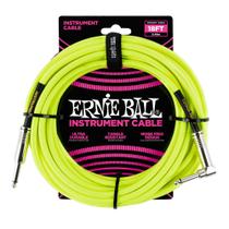 Cabo de instrumento Ernie Ball trançado em reto/ângulo 5,5 m Cabo de instrumento Ernie Ball trançado em reto/ângulo 5,5 m