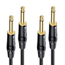 Cabo de instrumento Matters 1/4 de polegada TS para TS 7,6 m, pacote com 2 Cabo de instrumento Matters 1/4 de polegada TS para TS 7,6 m, pacote com 2