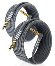 Cabo de instrumento RUXELY 6,35 mm TRS 9 m, pacote com 2 unidades com ângulo reto Cabo de instrumento RUXELY 6,35 mm TRS 9 m, pacote com 2 unidades com ângulo reto