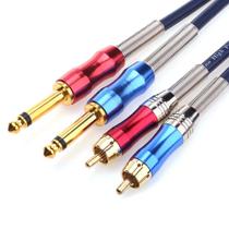 Cabo de interconexão Disino Dual 6,35 mm TS macho para RCA duplo