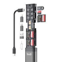 Cabo de leitor de cartão SD e USB 3.0 TF/SD Type-C BUDI 9 em 1