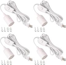 Cabo de luz pendente suspenso de 20 pés com soquete e interruptor E26, pacote com 4 Cabo de luz pendente suspenso de 20 pés com soquete e interruptor E26, pacote com 4