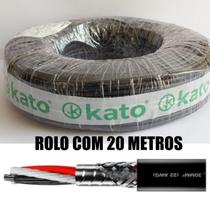 Cabo De Microfone - 20M - Kato - Double Shield - 2 X 0,30Mm