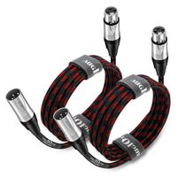 Cabo de microfone Augioth XLR macho para fêmea 4,5 m, pacote com 2 unidades, vermelho Cabo de microfone Augioth XLR macho para fêmea 4,5 m, pacote com 2 unidades, vermelho