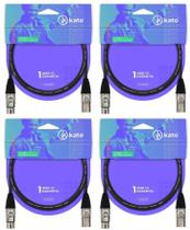 Cabo De Microfone Balanceado Kato - Xlr / Xlr - 5m - 4pçs