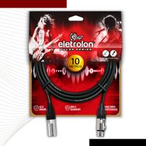 Cabo De Microfone Balanceado Xlr Macho Para Xlr Femea 10m Metros - Pulse Eletrolon