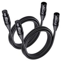 Cabo de microfone Cable Matters XLR para XLR, 1,8 m, pacote com 2 unidades, preto Cabo de microfone Cable Matters XLR para XLR, 1,8 m, pacote com 2 unidades, preto