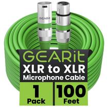 Cabo de microfone GearIt XLR macho para fêmea 30 m 3 pinos verde