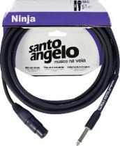 Cabo De Microfone Ninja Hg 0,20 Mm Conector P10/xlr Femea 15ft 4,57 Metros Preto