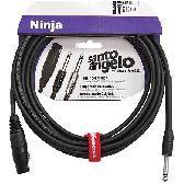 Cabo De Microfone Ninja Hg 0,20 Mm Conector P10/xlr Femea 20ft 6,10 Metros Preto