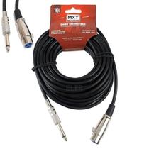 Cabo De Microfone P10 Mono Para Xlr Canon Fêmea 10 Metros - Mxt Cabo De Microfone P10 Mono Para Xlr Canon Fêmea 10 Metros - Mxt