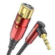 Cabo de microfone SOUNDFAM 3,5 mm a XLR de 10 pés com ângulo reto de 90 Cabo de microfone SOUNDFAM 3,5 mm a XLR de 10 pés com ângulo reto de 90
