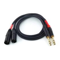 Cabo de microfone Suanqi de 1/4 polegada TRS para XLR macho 6,35 mm, 3 pés, pacote com 2
