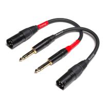 Cabo de microfone Suanqi TRS de 1/4 polegada para XLR macho 6,35 mm, pacote com 2 unidades