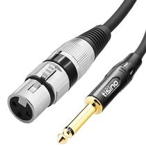 Cabo de microfone Tisino XLR fêmea para conector mono 1/4 TS de 2 m