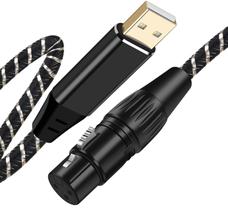 Cabo de microfone USB NCGGY XLR fêmea para USB A 2.0 2m