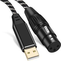 Cabo de microfone USB Puzkom XLR para USB 3m para microfones