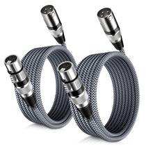 Cabo de microfone XLR Elebase, pacote com 2, 1 m, macho para fêmea