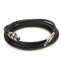 Cabo de Microfone XLR Femea Para P10 Mono - Preto - 15 Metros