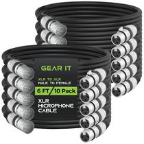 Cabo de microfone XLR GearIt XLR macho para fêmea, 1,8 m, pacote com 10 Cabo de microfone XLR GearIt XLR macho para fêmea, 1,8 m, pacote com 10