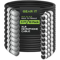 Cabo de microfone XLR GearIt XLR macho para fêmea, pacote com 10 pés de 3 pés