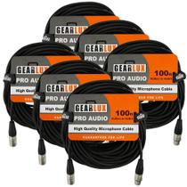 Cabo de microfone XLR Gearlux totalmente balanceado M/F 30m - pacote com 6 Cabo de microfone XLR Gearlux totalmente balanceado M/F 30m - pacote com 6