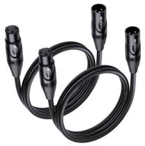 Cabo de microfone XLR Matters de 3 pés macho para fêmea, pacote com 2 Cabo de microfone XLR Matters de 3 pés macho para fêmea, pacote com 2