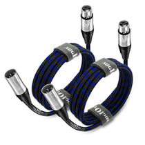Cabo de microfone XLR para XLR Pro de 9 m, pacote com 2 unidades, macho para fêmea, azul