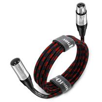 Cabo de microfone XLR para XLR Pro macho para fêmea 15 pés vermelho balanceado