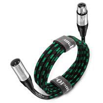 Cabo de microfone XLR para XLR Pro macho para fêmea 9 m verde balanceado Cabo de microfone XLR para XLR Pro macho para fêmea 9 m verde balanceado