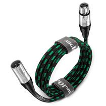 Cabo de microfone XLR para XLR Pro macho para fêmea de 3 pinos 4,5 m verde