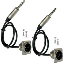 Cabo de passagem DIYTECH Premium XLR macho para 1/4 TRS macho