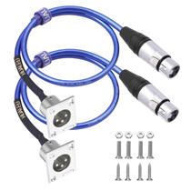 Cabo de passagem XLR HUALEU, pacote com 2, 0,6 m, macho para mulher