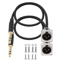 Cabo de passagem XLR, pacote com 2 unidades, Szlliyxs XLR macho para 1/4 TRS macho