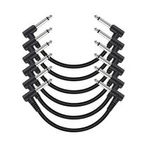 Cabo De Patch Para Guitarra Preto, Pacote Com 6, 6 Polegadas, 1/4 De Polegada TS, Cabo De Efeito Com