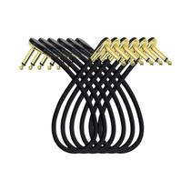Cabo De Patch Para Pedal De Efeito De Guitarra 1/4" Com Conector Em Ângulo Reto, Blindado, Núcleo